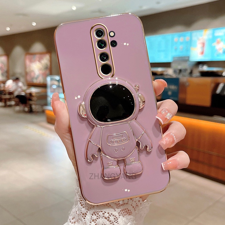 Ốp lưng Redmi 9 TPU Mạ điện 3D Phi hành gia có chân đế ốp điện thoại Redmi 9