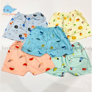 Set 10 quần cộc cotton cho bé chất cực mát quần đùi little dolphins cho bé trai bé gái