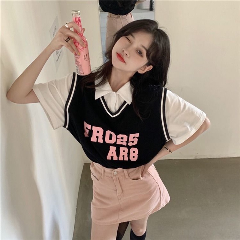 Áo thun IELGY tay ngắn in chữ size rộng cho nữ