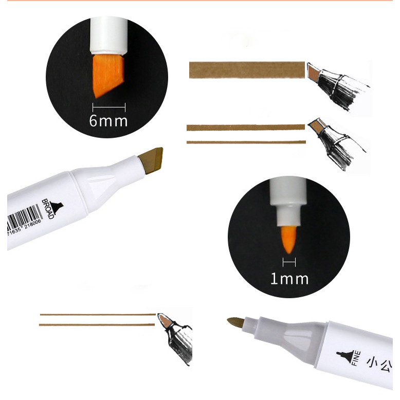 Bút Marker Set 36 Cây Màu Da Touch Cool Dạng Hộp Nhựa/ Túi Zip Vải