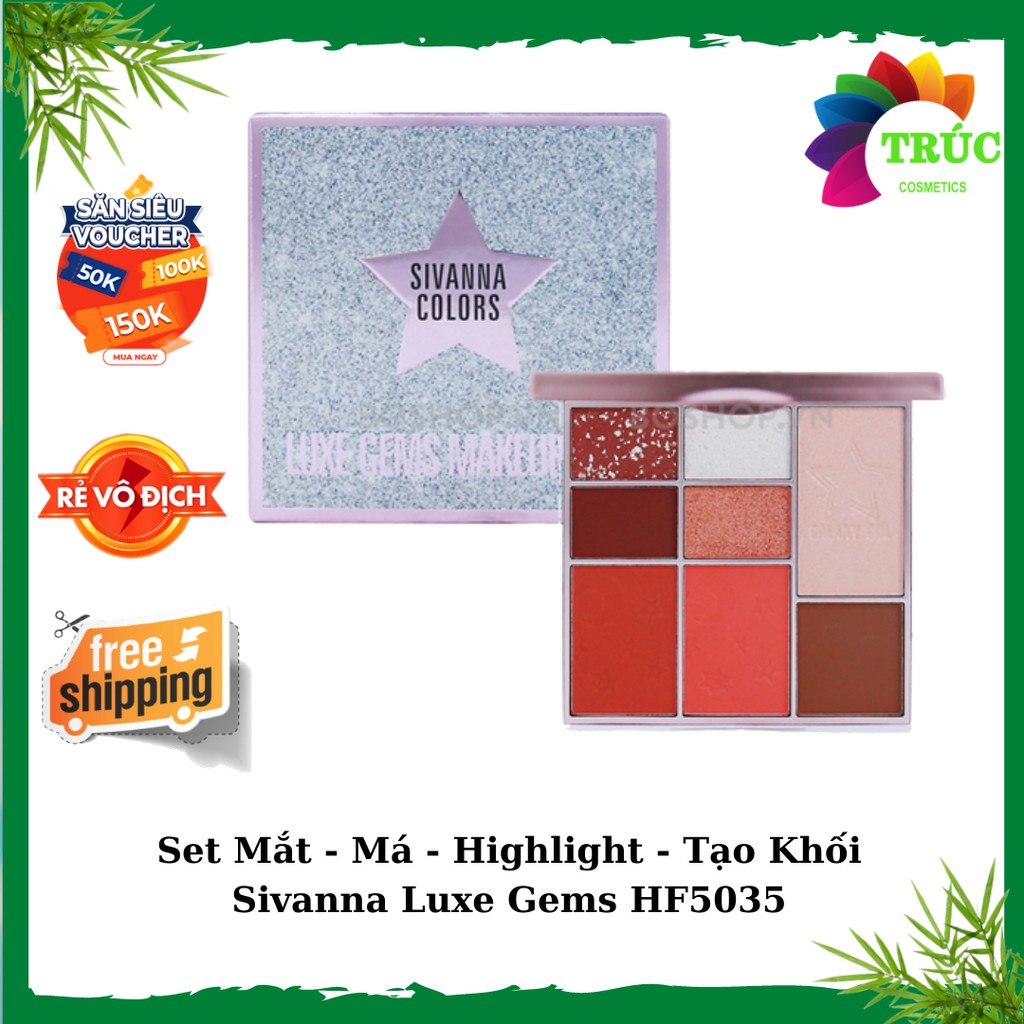 💞Set Mắt - Má - Highlight - Tạo Khối Sivanna Luxe Gems HF5035 | BigBuy360 - bigbuy360.vn