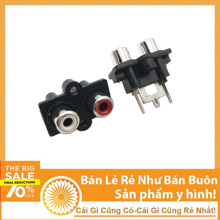 Ổ AV2 2 Lỗ Đỏ Trắng Chân Thẳng