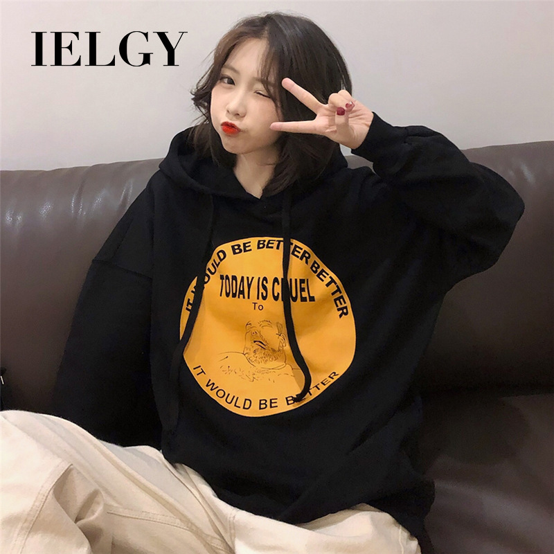 Áo Hoodie IELGY Dài Tay Cỡ Lớn Thời Trang Cho Nữ