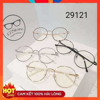 Kính cận nam nữ mắt tròn thời trang gọng kim loại 29121 gstore