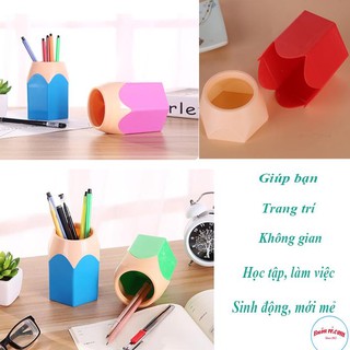 Sỉ 10 Ống Cắm Bút Bằng Nhựa Hình Bút Chì 00816