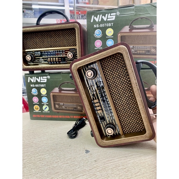 Đài FM Bluetooth/USB/TF DC-1800BT Đài phát thanh cổ điển Fm Am Sw 3 băng tần với USB Sd Tf Máy nghe nhạc Mp3