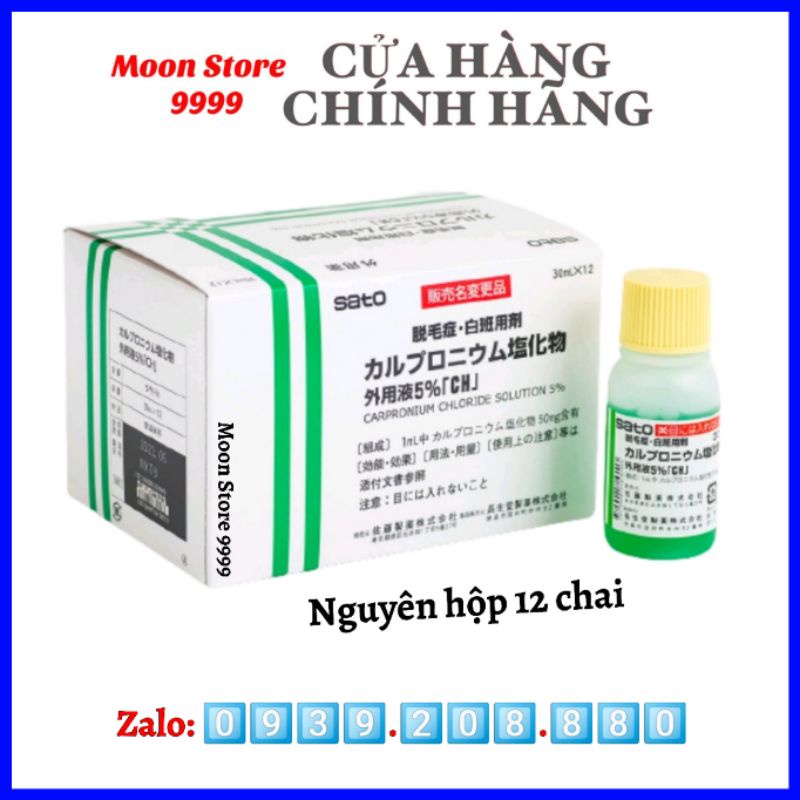 Hộp 12 chai Tinh chất Mọc Tóc SATO Arovics Solutions 5% Nhật Bản 30ml/chai