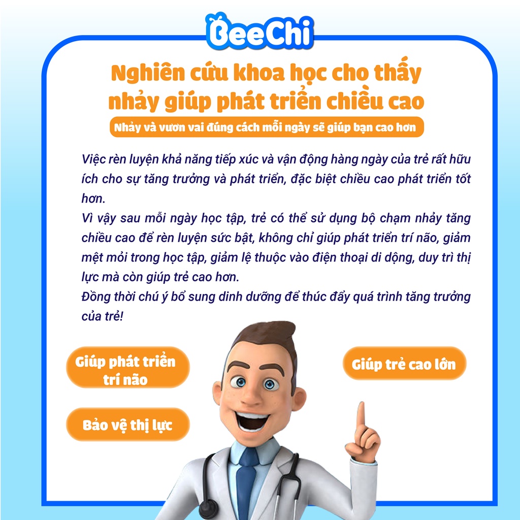 Bộ Chạm Nhảy Tăng Chiều Cao BeeChi Giọng Nói Tự Động Đếm Tiếng Việt Cảm Biến Phát Sáng