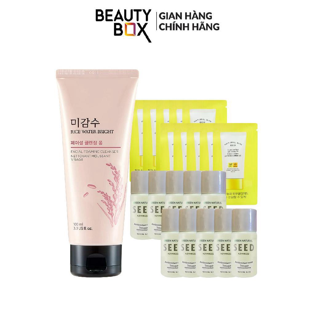 [Quà Tặng Không Bán]Combo Sữa Rửa Mặt THE FACE SHOP 100ml+ 20 Mẫu thử (Kem Chống Nắng 1.2ml+Toner 5ml)