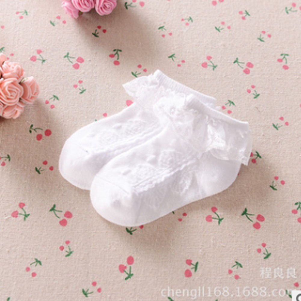 Vớ Cotton Phối Ren Đính Nơ Dễ Thương Dành Cho Bé Gái