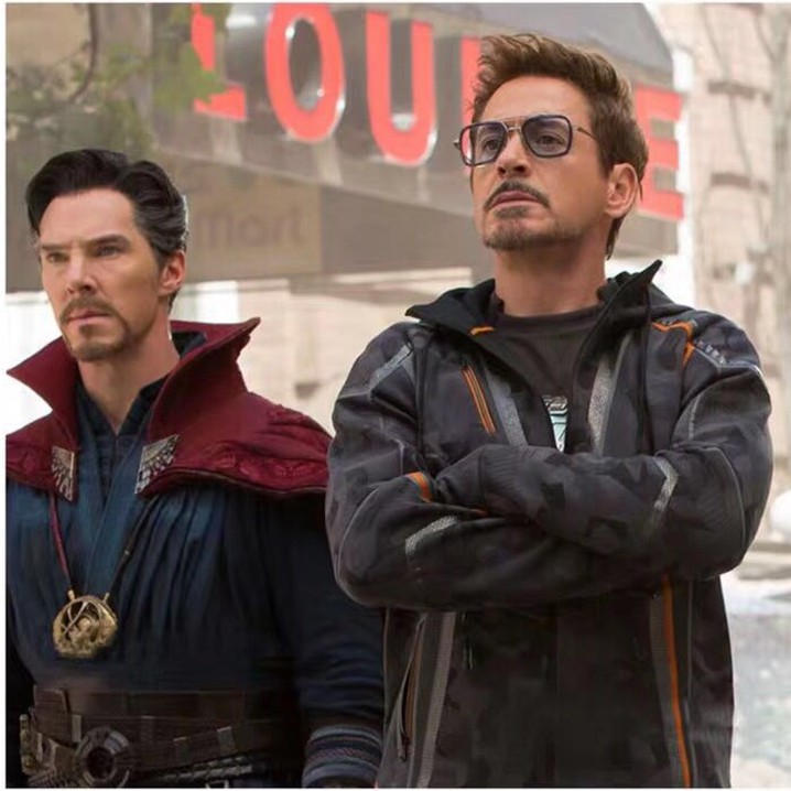 Kính mát gọng chữ nhật họa tiết siêu anh hùng Người Sắt sang trọng thời trang cho nam