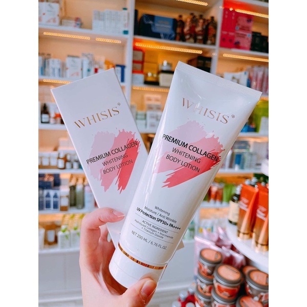 Kem Dưỡng Thể Trắng Da WHISIS Chống Nắng - Premium Collagen Whitening Body Lotion 200ml