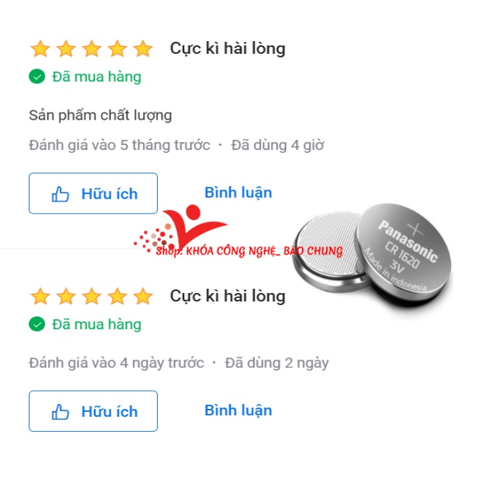 Pin cúc áo cr1620 lắp cho điều khiển, máy tính, đồng hồ...