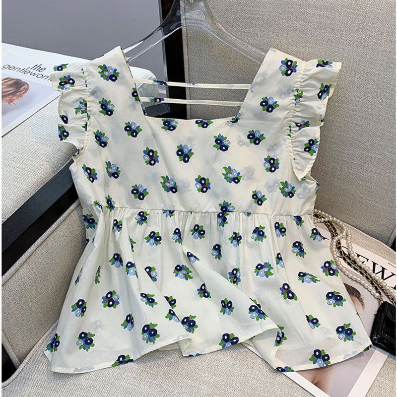 Áo Sơ Mi Không Tay In Hoa Thời Trang Mùa Hè Cho Bé