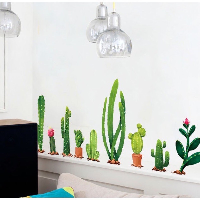 Decal giấy dán tường - Xương rồng nhánh dài