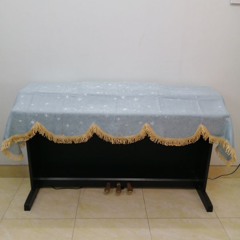 Khăn phủ đàn Piano điện mẫu ngôi sao xanh