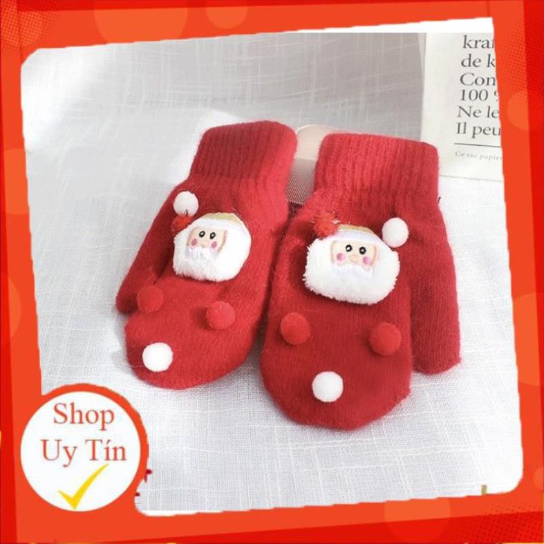 Găng tay len dành cho bé mùa đông ông già noel đỏ M41