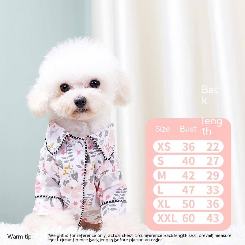 Bộ Đồ Ngủ Pijama Phong Cách Pháp Nhỏ Thoải Mái Cho Thú Cưng