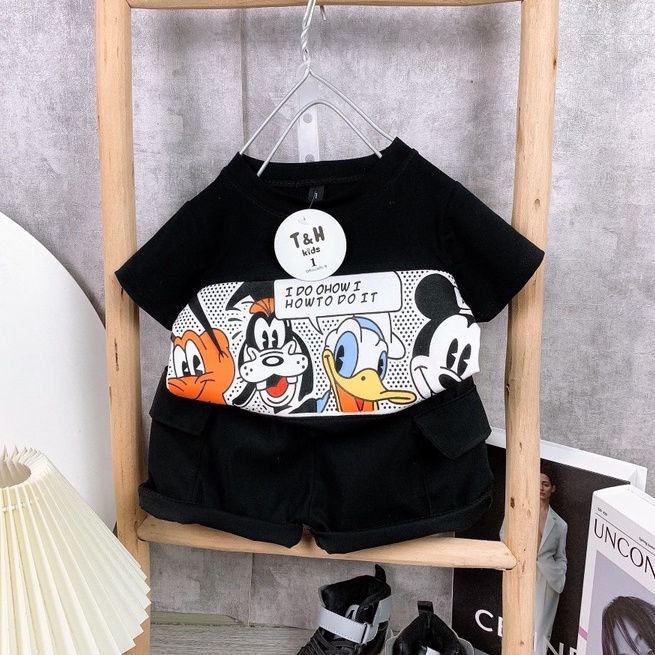 BOT07 - Bộ Bé Trai, Bộ Cotton In Hình Micky, donal cho bé từ 8-21kg, Richkid123