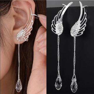 Khuyên xỏ tai cánh thiên thần thả mặt đá pha lê làm quà tặng thời trang