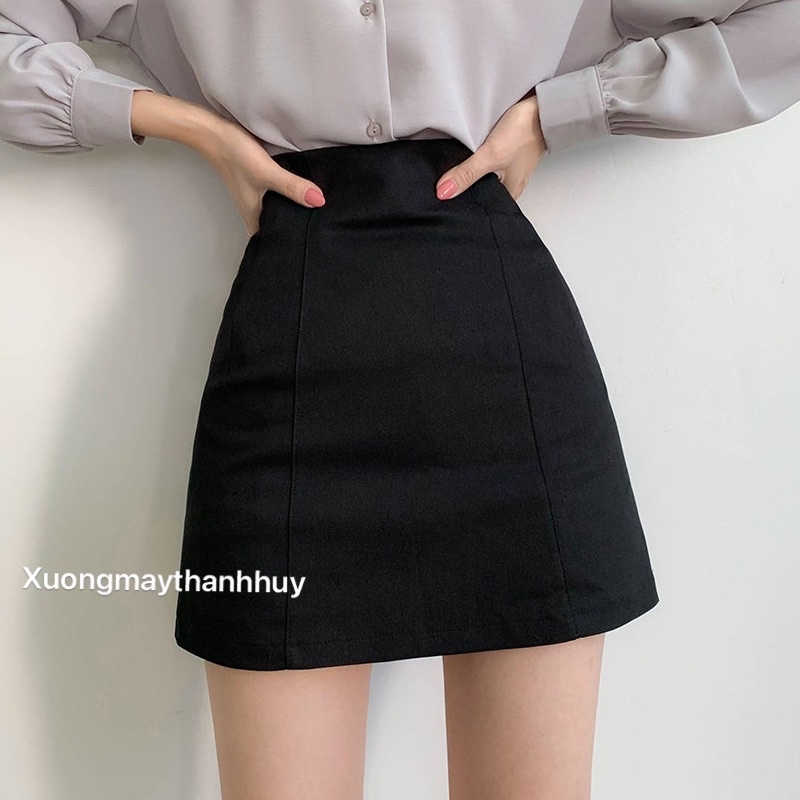 Chân Váy KaKi Nữ Bassic Lưng Cao, Có Quần Trong msf 558