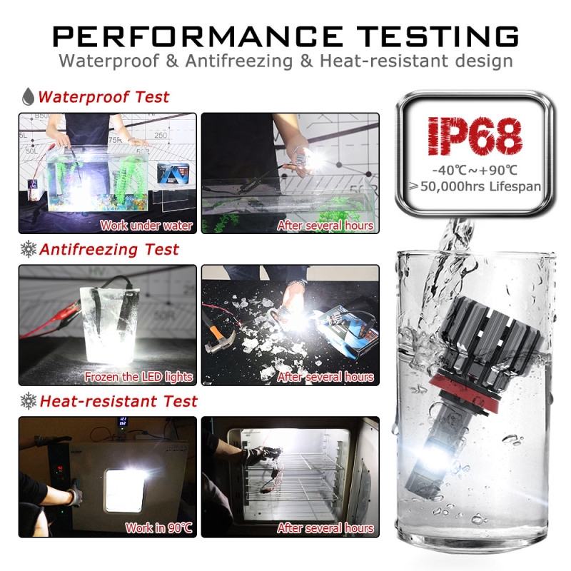 Bộ 2 Đèn Led NovSight Sáng Trắng H11 H8 H9 80W 15000LM 6000K Cho Xe Ô Tô