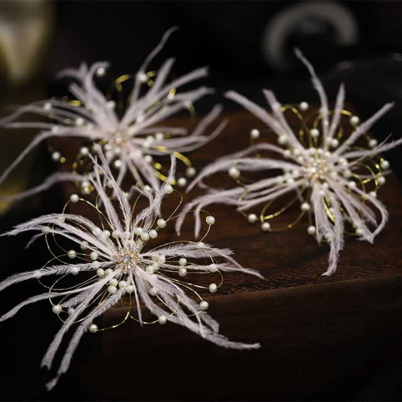 sét 3 cài tóc cô dâu