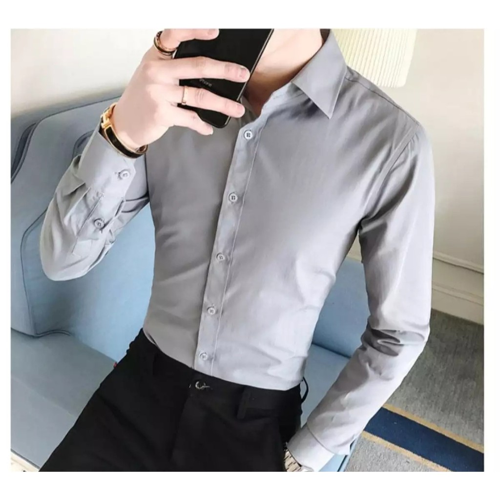 Áo sơ mi nam nữ dài tay Basic - sơ mi lụa học sinh mịn mát form rộng suông