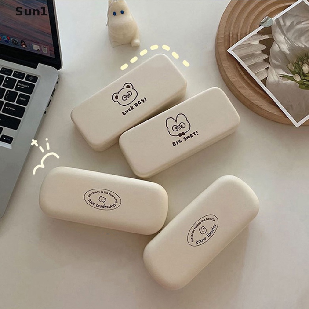1 Hộp Đựng Mắt Kính Cầm Tay Bằng PU In Họa Tiết Hoạt Hình Dễ Thương