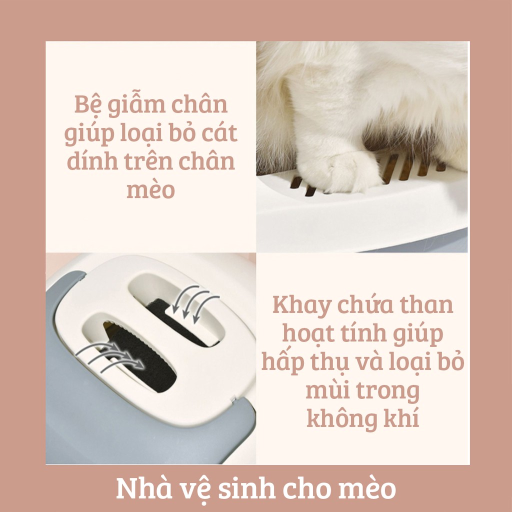 [FREESHIP XTRA] NHÀ VỆ SINH Cho Mèo Đẹp (3 Màu)