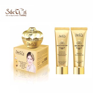 Combo Kem lão hóa trắng da loại bỏ sắc tố đen 15g và Kem tẩy tế bào 120ml và Sữa rửa mặt 100ml Sắc Tiên Today