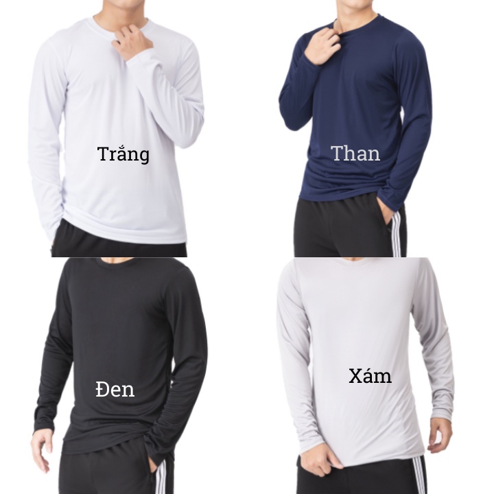 Áo thun nam tay dài giữ nhiệt nam thể thao đá bóng dài tay TOMKAKA co giãn mềm mịn giữ ấm AT 03