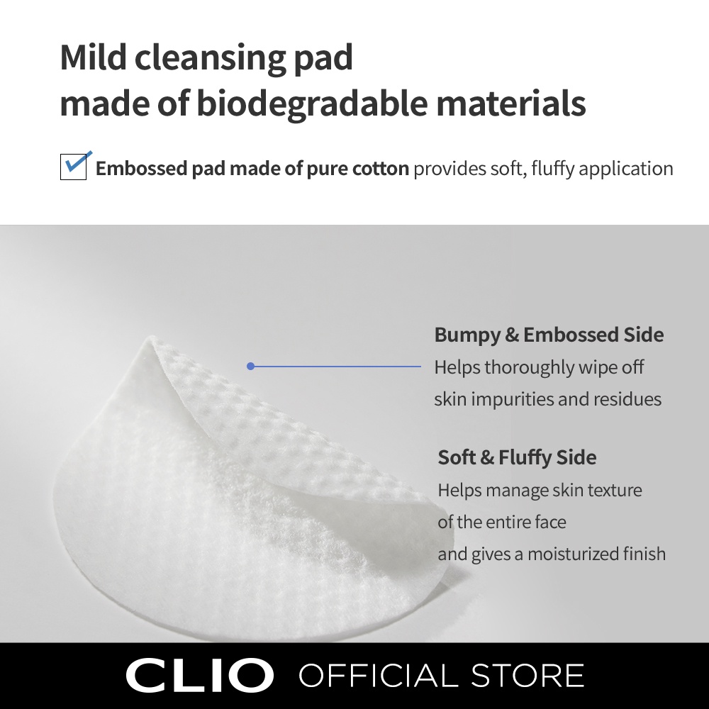 Hộp 40 miếng bông tẩy trang chuyên dụng CLIO Micro-Fessional 220ml