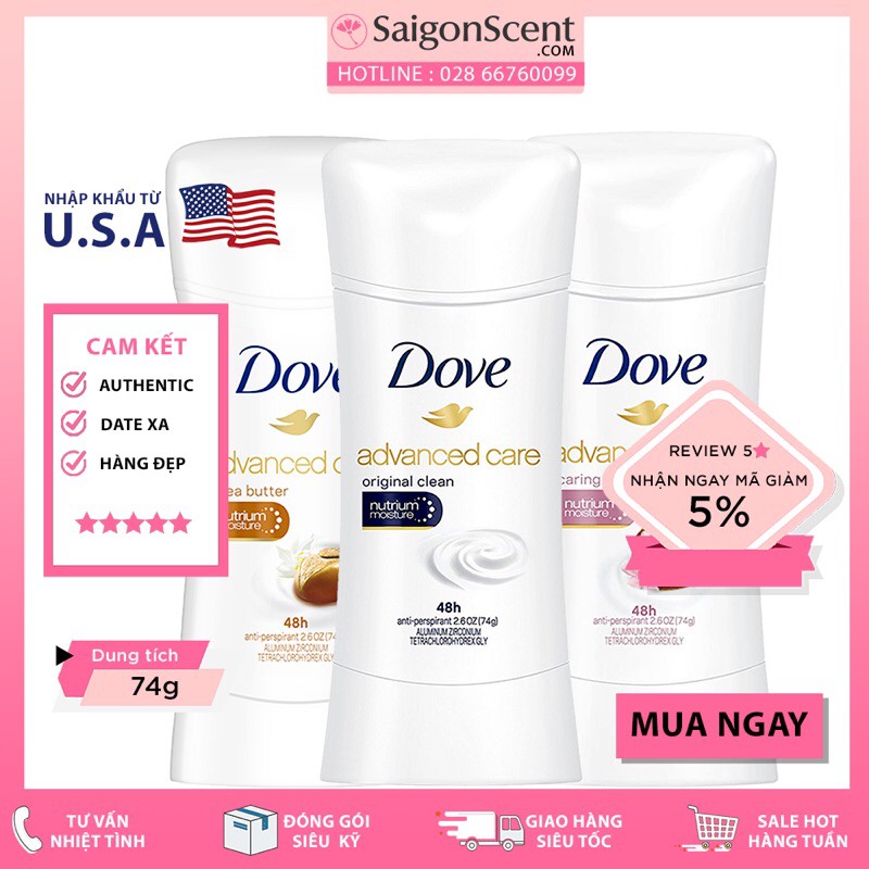 [ PHÂN LOẠI ] Sáp khử mùi Dove Advanced Care ( 74g )