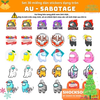🔥30 hình dán sticker dạng tròn – hình AMONG US SABOTAGE 🔥