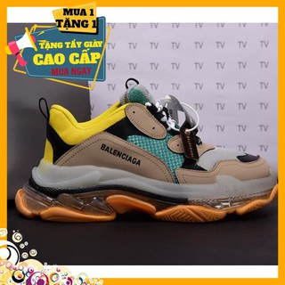 Giày Balen Trips Đế Air Chuẩn R Xanh Vàng full phụ kiện