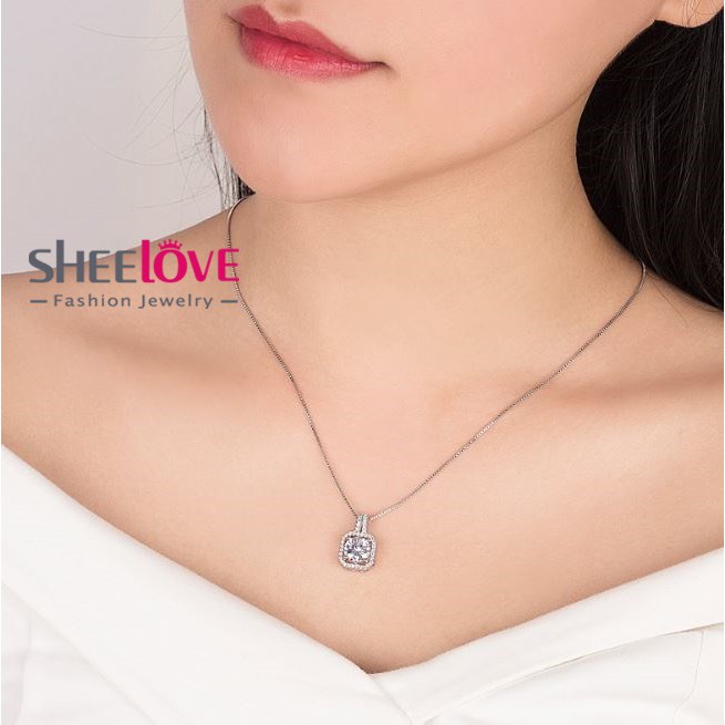 Dây chuyền bông tai kim cương nhân tạo lấp lánh Thời trang nữ bạc 925-30% Hot SPR-ED032