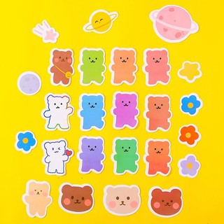 Sticker pilu Hình Con Gấu dễ thương Dán Trang Trí Nhật Ký , Sổ Tay, vở, máy tính