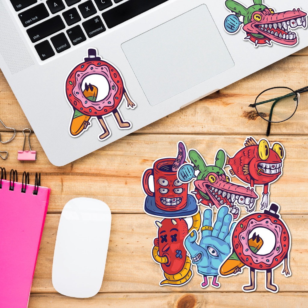 STICKER LẺ - Sticker Monster dán mũ bảo hiểm, laptop, điện thoại, vali. MSP: SS23