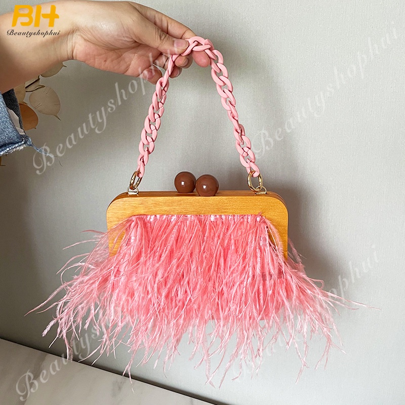 Túi Xách Lông Vũ Thời Trang Cho Nữ