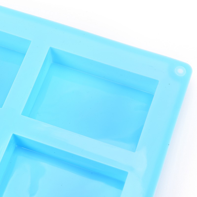 Khuôn silicone làm bánh xà phòng hình chữ nhật 6 ngăn đa năng tiện lợi