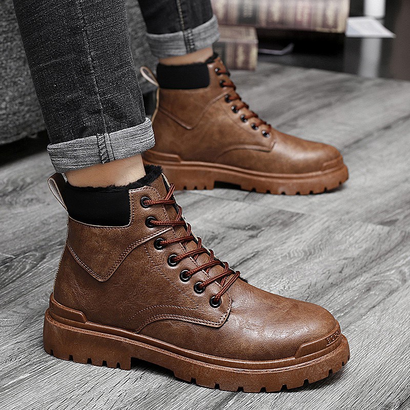 Giày bốt chelsea da cổ cao thời trang cho nam