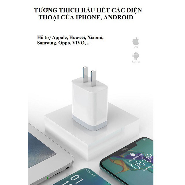 Bộ củ cáp [Free Ship] sạc nhanh SD Design C66, có 3 loại chân sạc iPhone Lightning Micro TypeC Bảo hành 12 Tháng 1 đổi 1 | WebRaoVat - webraovat.net.vn