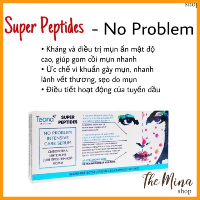 Serum Teana Super Peptides NO PROBLEM INTENSIVE CARE SERUM giảm mụn gom cồi se khít chân lông | BigBuy360 - bigbuy360.vn