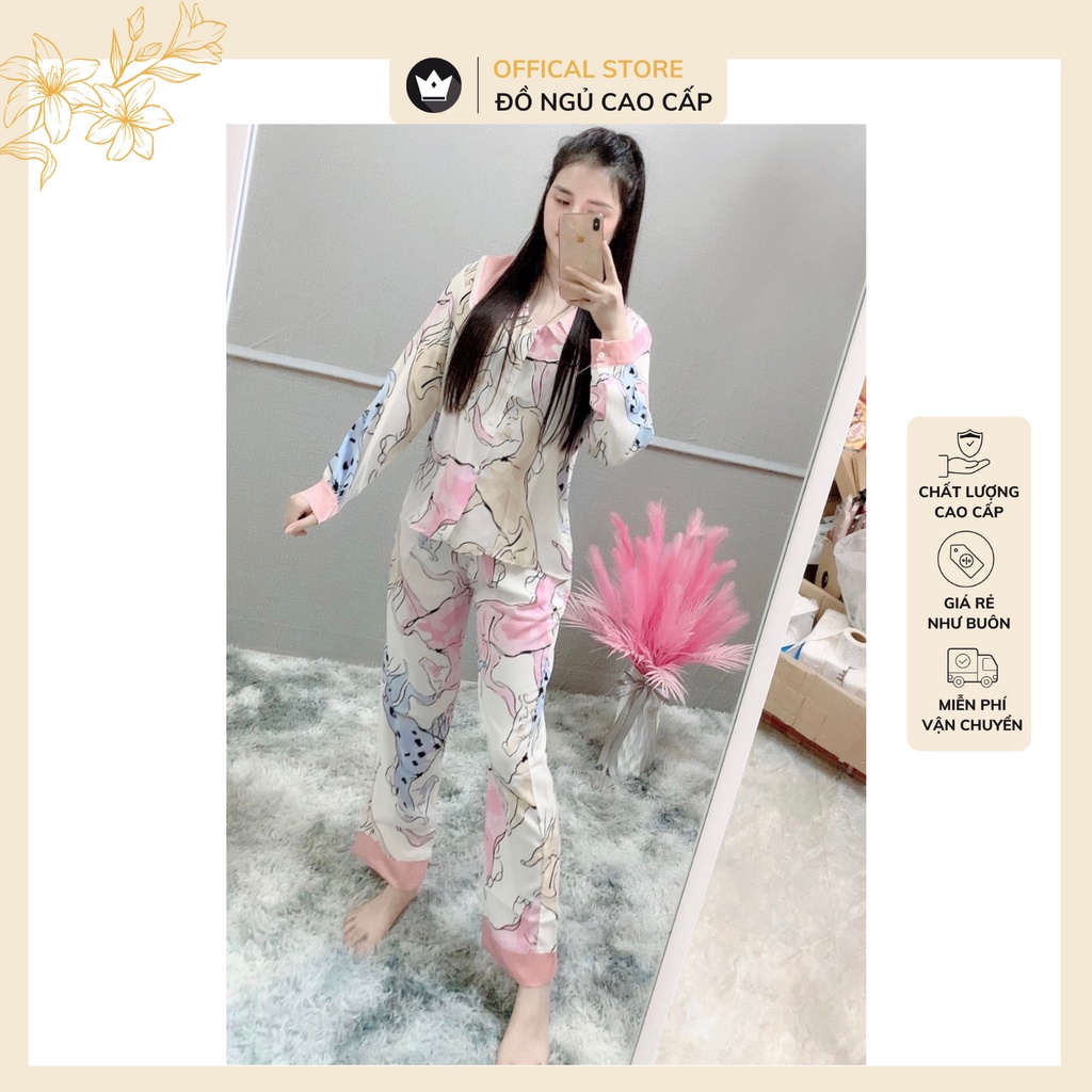 Đồ bộ pijama - bộ mặc nhà dài tay họa tiết sang chảnh,chất vải mịn màng,sang trọng | BigBuy360 - bigbuy360.vn