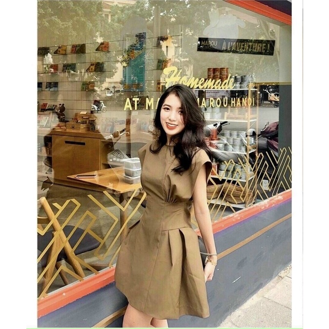 Đầm Tay Cánh Tiên Eo Cong Xếp Li Trẻ Trung | BigBuy360 - bigbuy360.vn