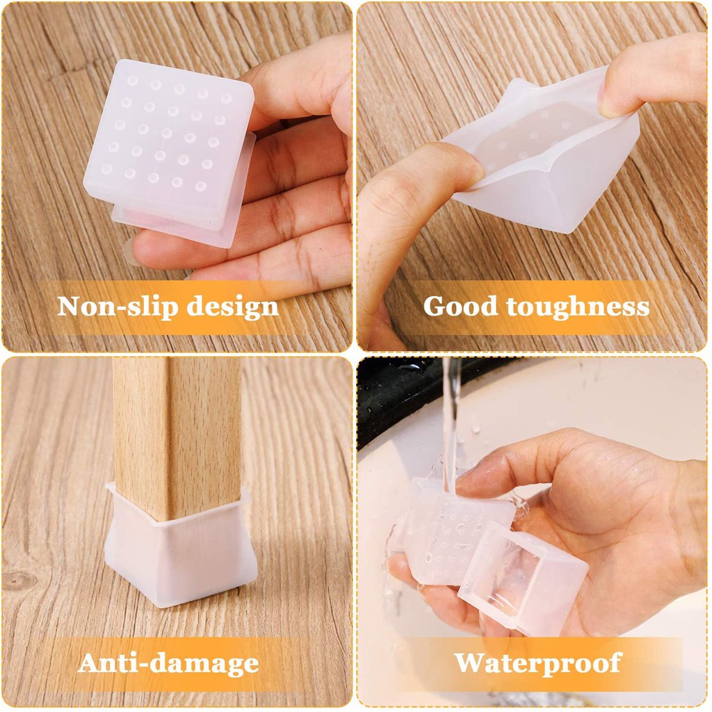Miếng Bọc Chân Bàn Chân Ghế Silicon Hình Vuông
