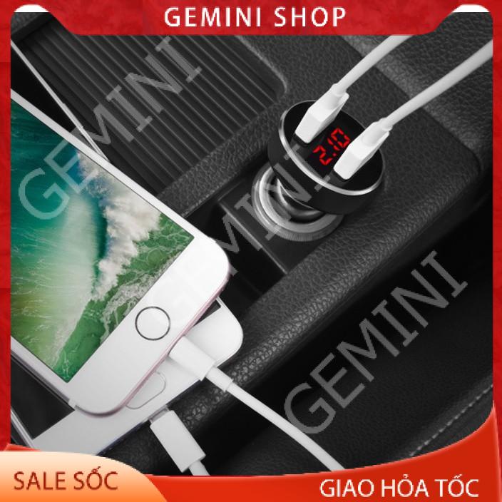 Tẩu sạc ô tô hiển thị đèn Led 2 Cổng Z26 Hoco GEMINI SHOP