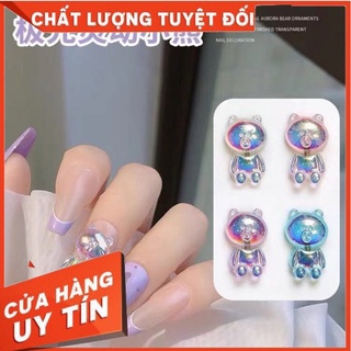 Charm gấu trang trí móng tay, gấu lắc đầu trang trí móng tay MỚI