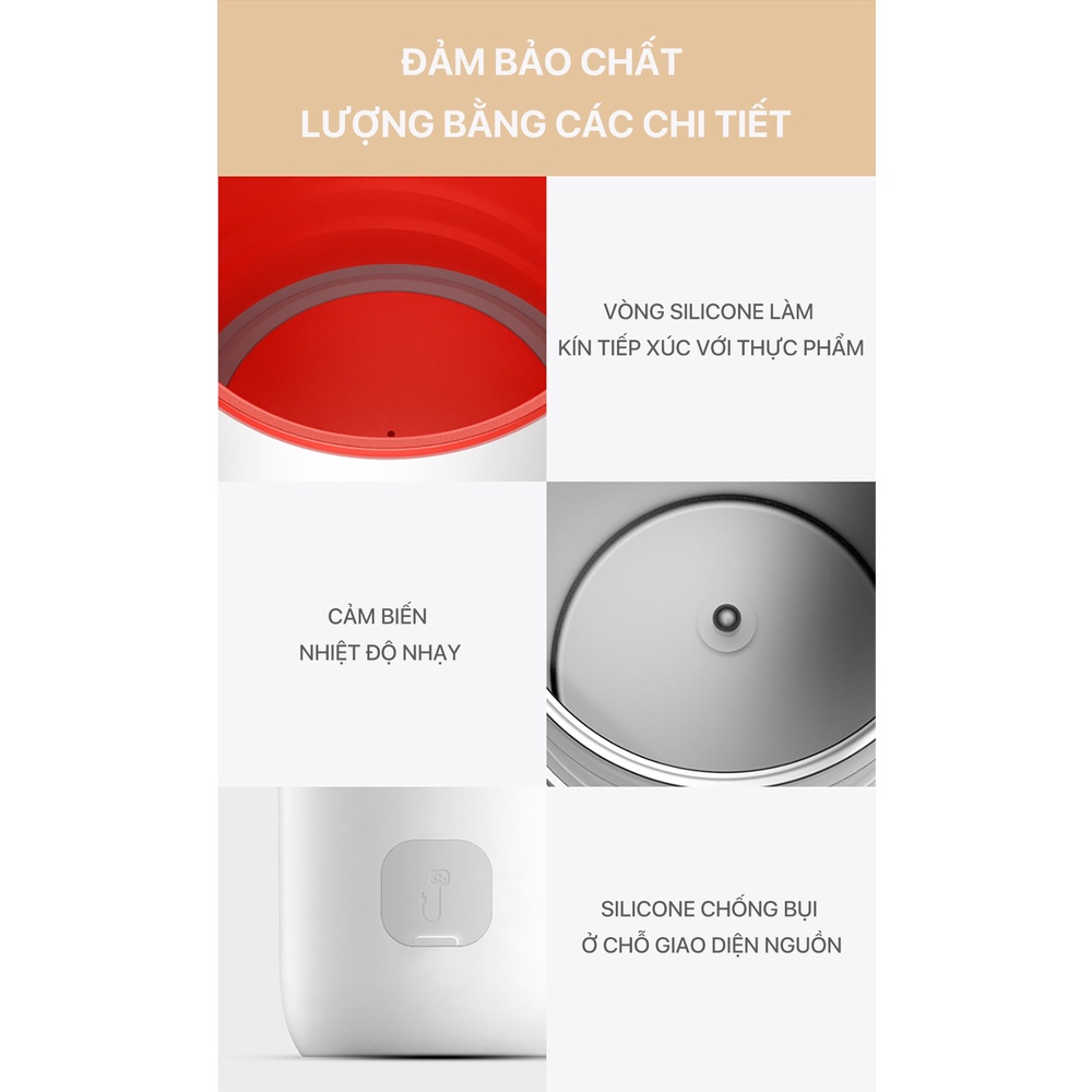 Bình Đun Nước Siêu Tốc Giữ Nhiệt Thông Minh Deerma DR035S Chính Hãng
